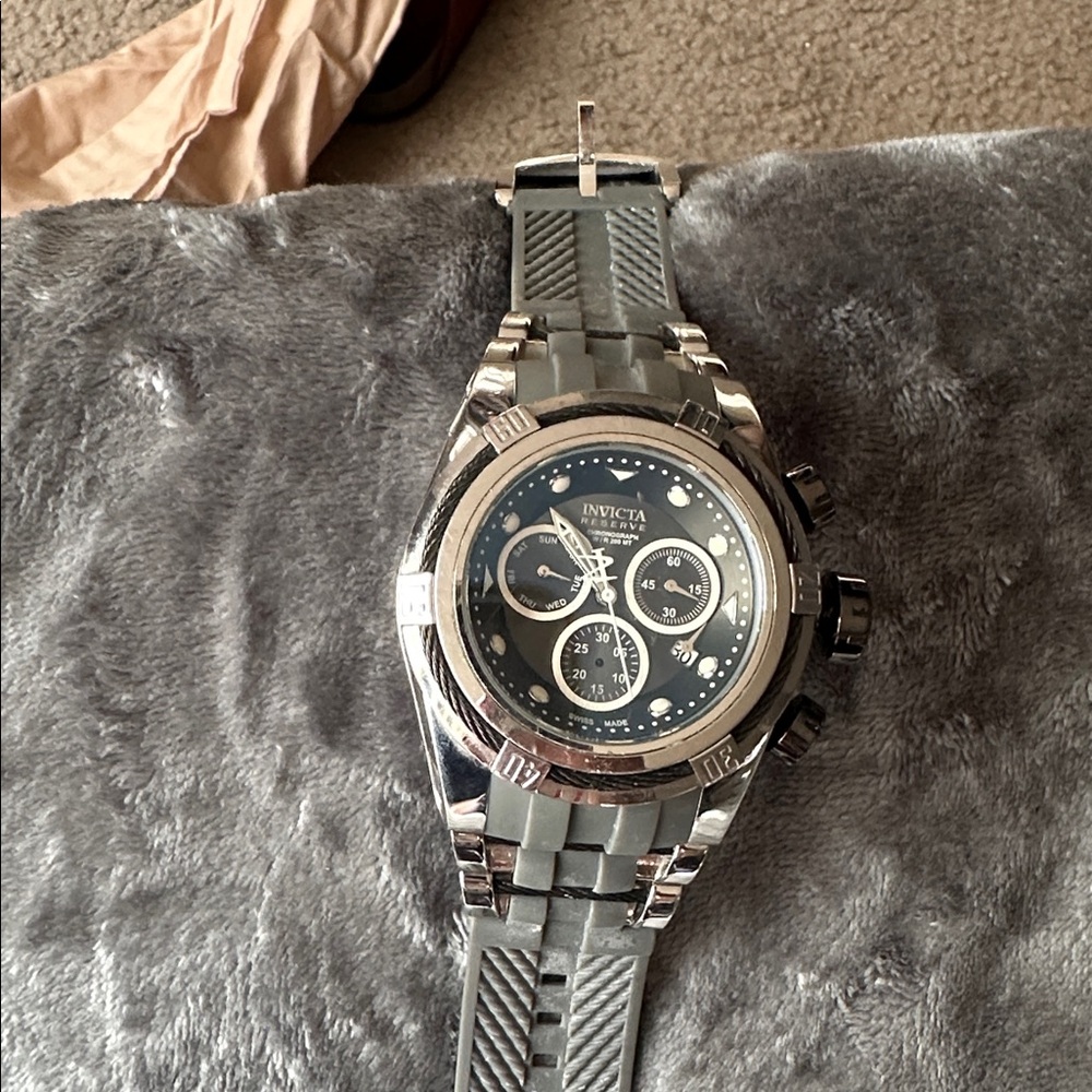 Invicta Black and Silver Chronograph Watch